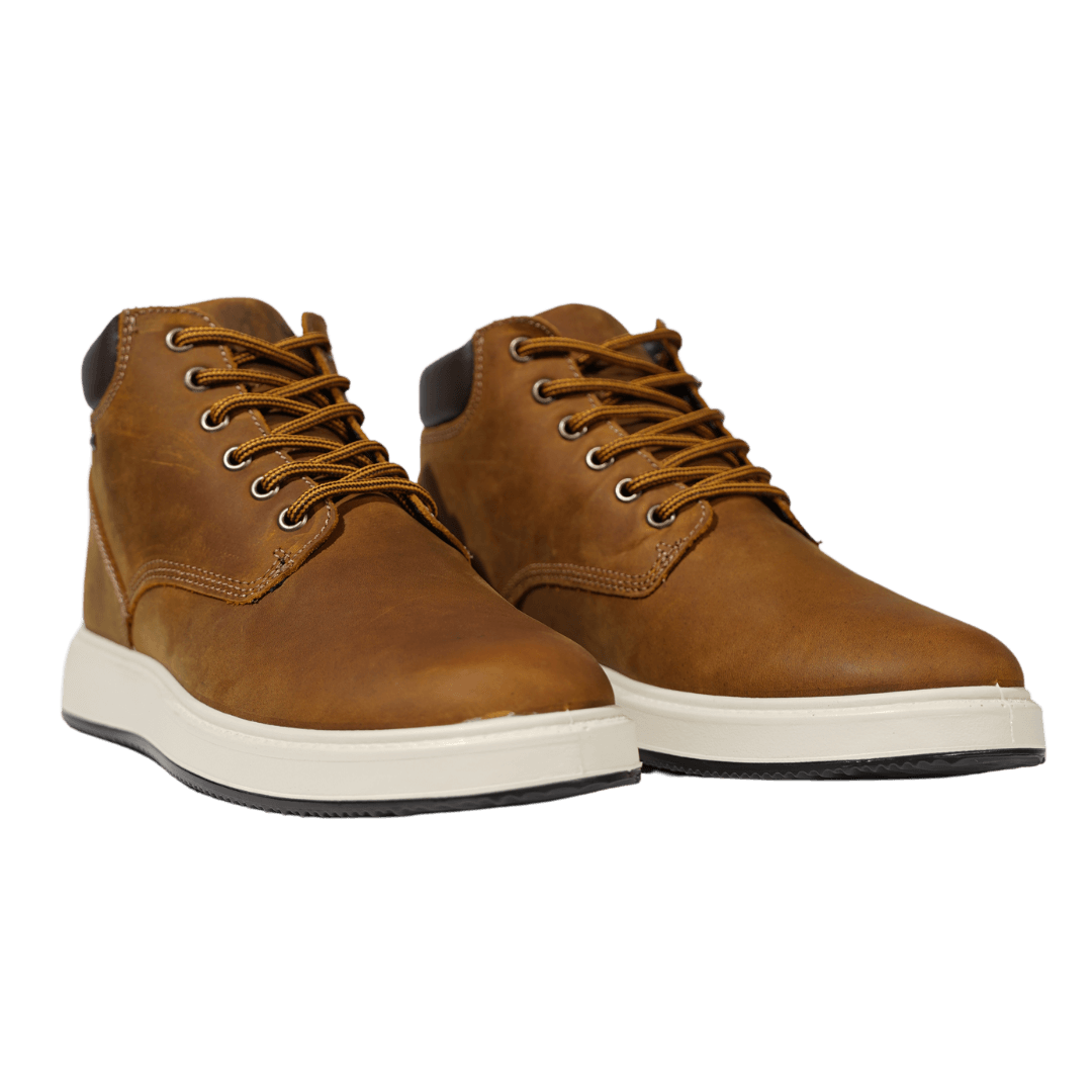 Bottines Simone en cuir marron, élégantes et confortables, fabriquées en Italie, idéales pour toutes les conditions.