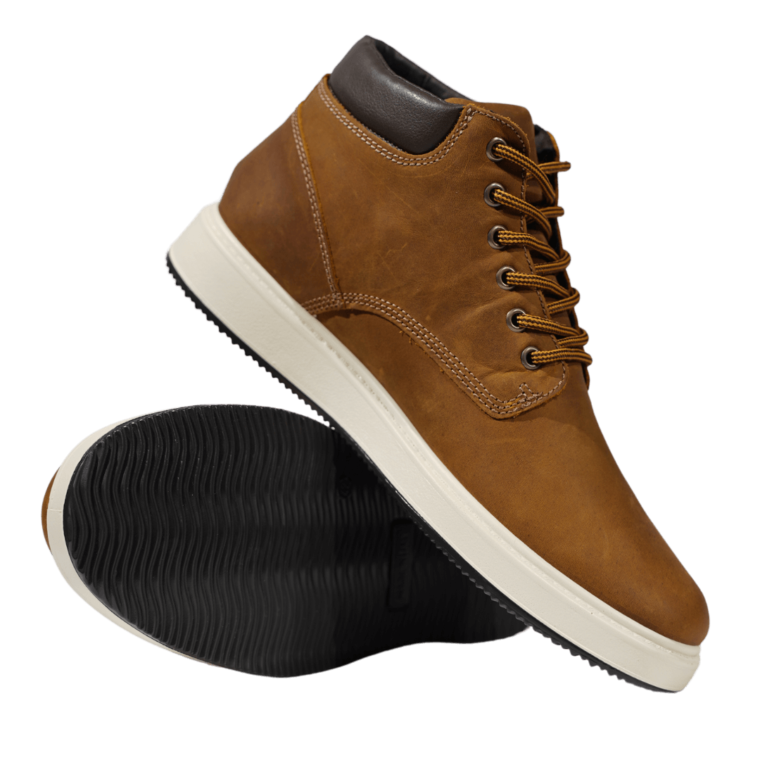 Bottines Simone en cuir marron, élégantes et confortables, fabriquées en Italie avec une semelle antidérapante.